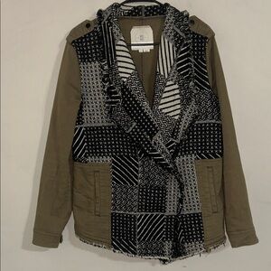 Anthropologie Hei Hei Fringed Fieldwork Jacket, a military-style medium